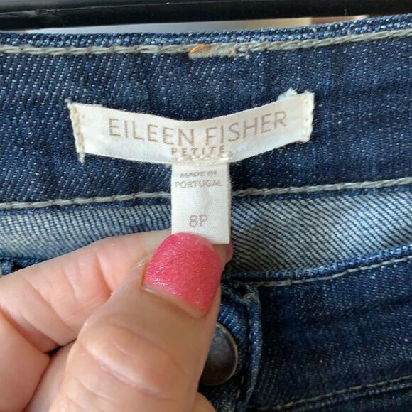 Eileen Fisher Cotton Stretch Straight Ankle Jeans - Picture 5 of 11